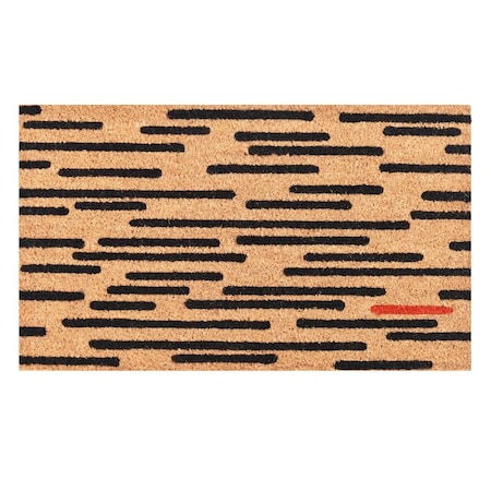 Configuracion 17 x 29 in. Black & Red Rectangular Doormat Natural CO2198840